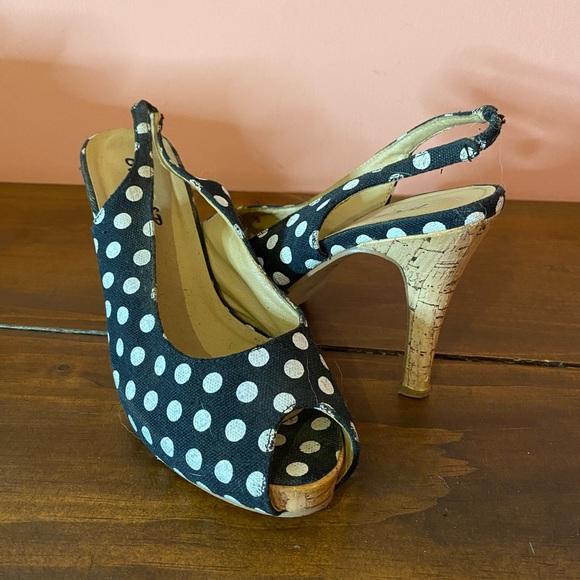BUMPER Shoes - Polka dotted slip on heels
